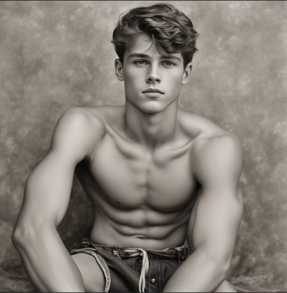 Male Model Slender Digital Art AI Fantasy - 793A