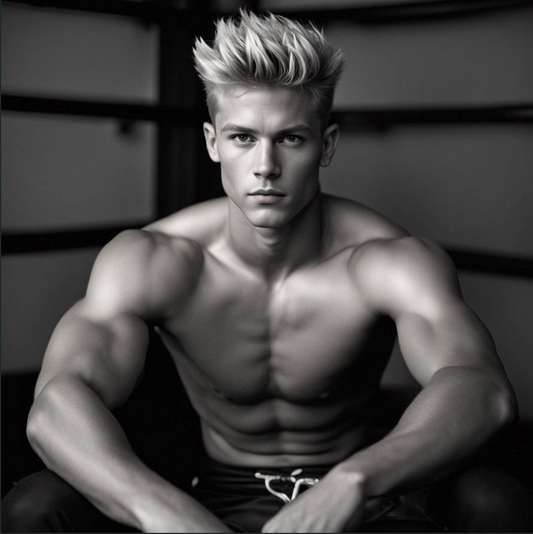 Male Model Muscular Digital Art AI Fantasy - 800A