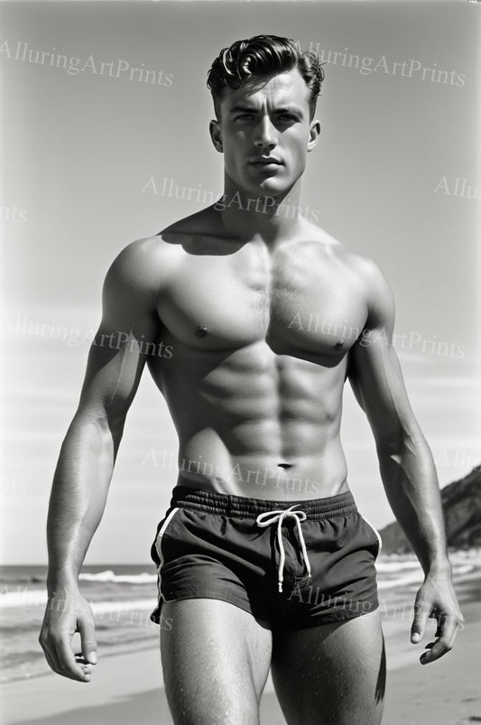 Male Model Muscular Digital Art AI Fantasy - 113A