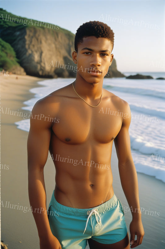 Male Model Muscular Digital Art AI Fantasy - 114A