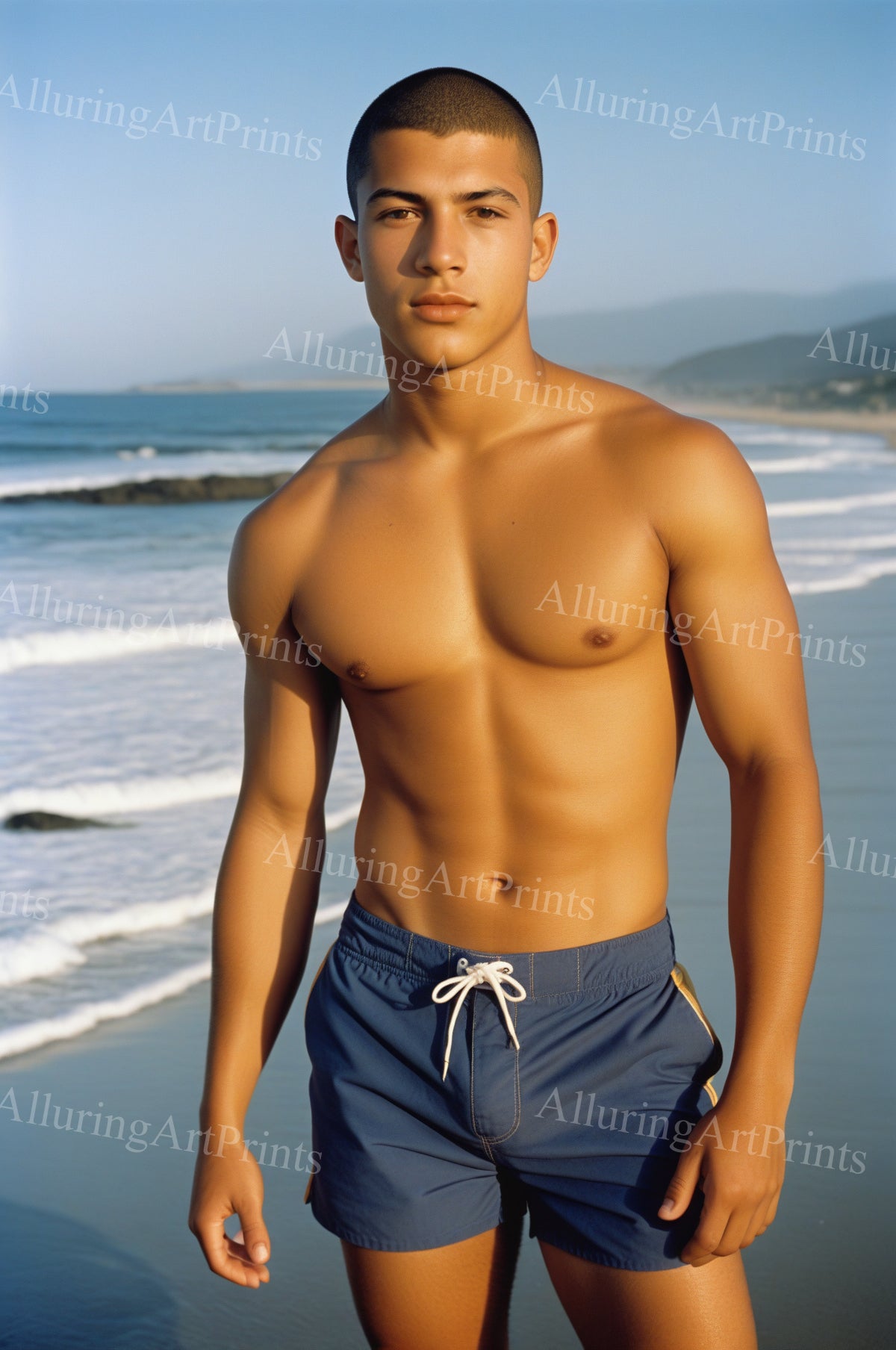 Male Model Muscular Digital Art AI Fantasy - 115A