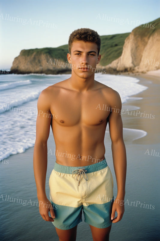 Male Model Muscular Digital Art AI Fantasy - 119A