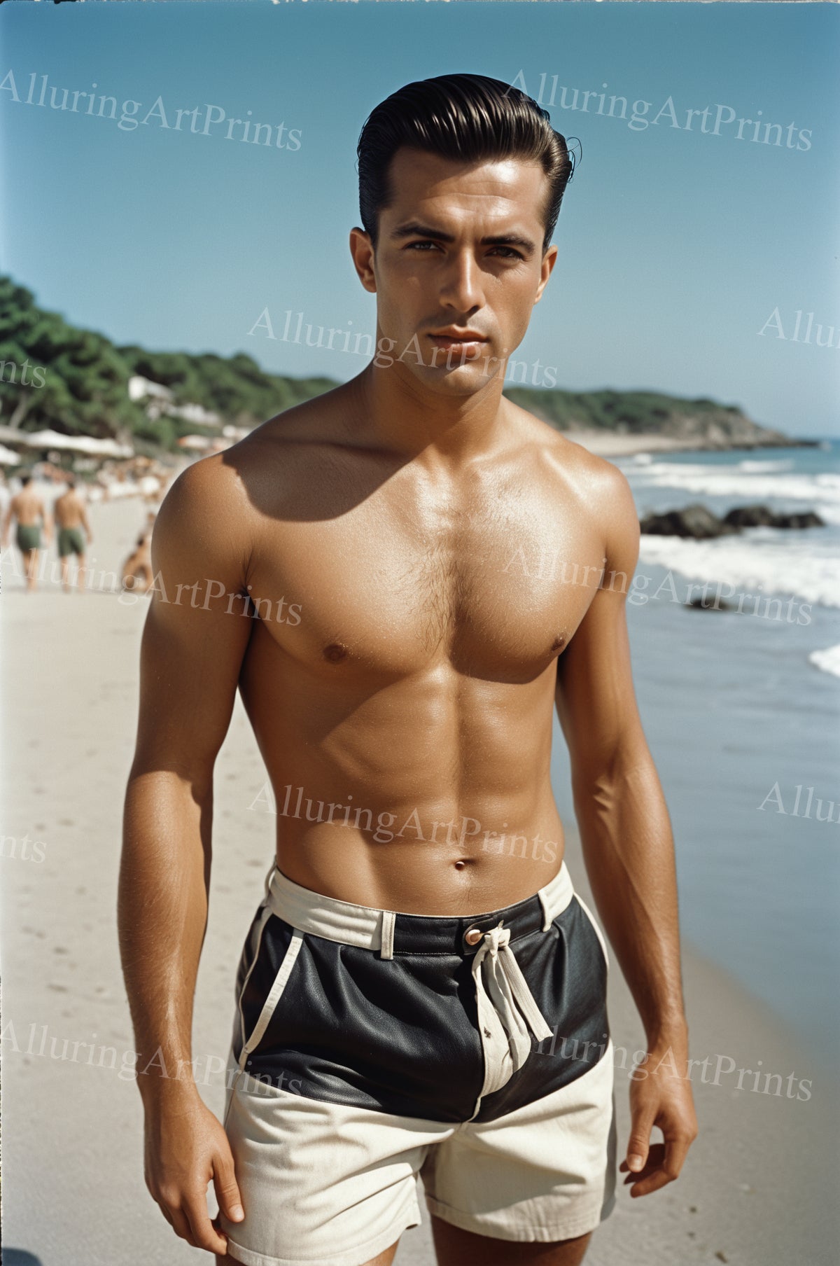 Male Model Muscular Digital Art AI Fantasy - 120A