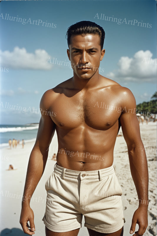 Black Male Model Muscular Digital Art AI Fantasy - 123A