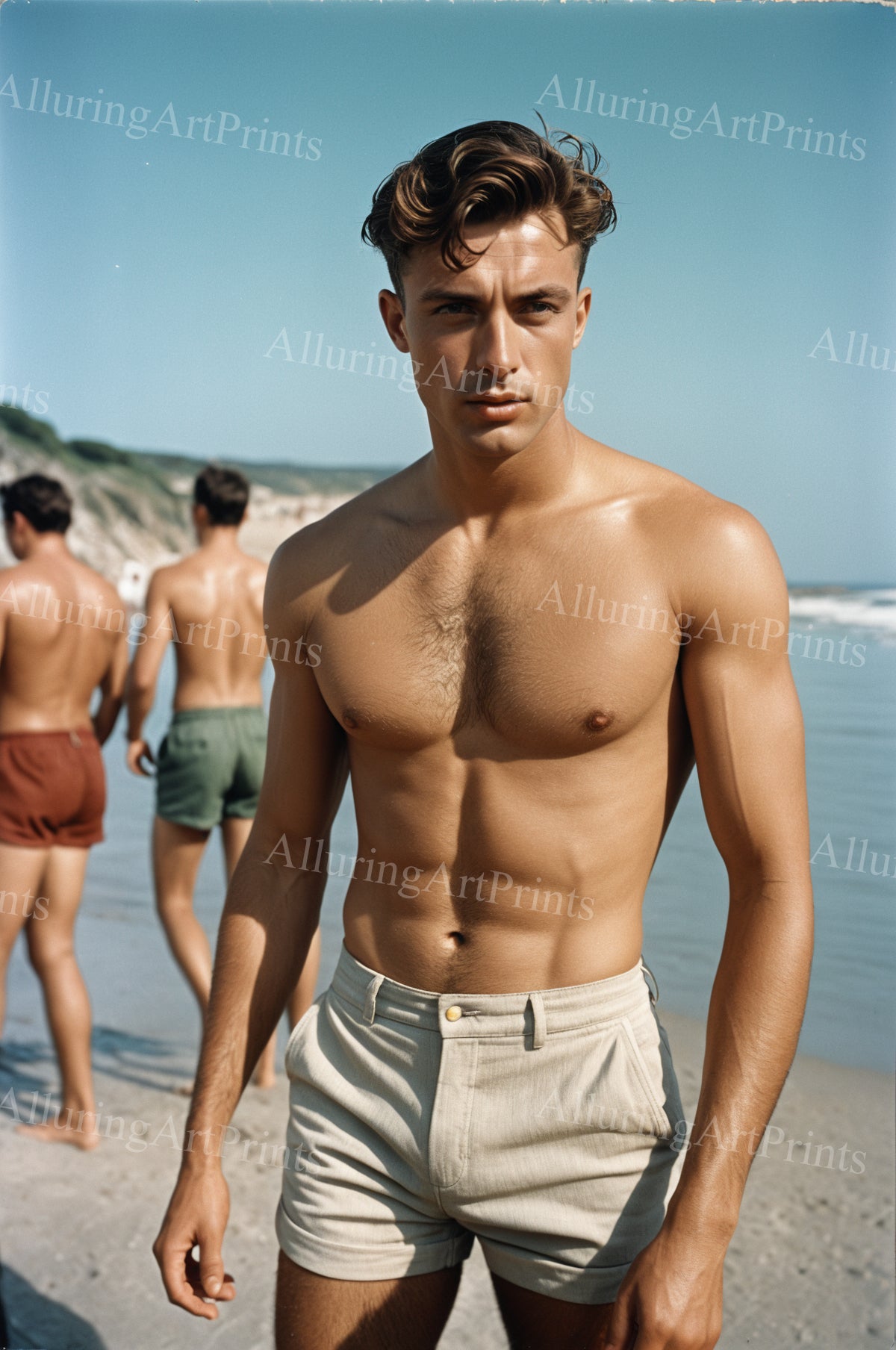 Male Model Muscular Digital Art AI Fantasy - 127A