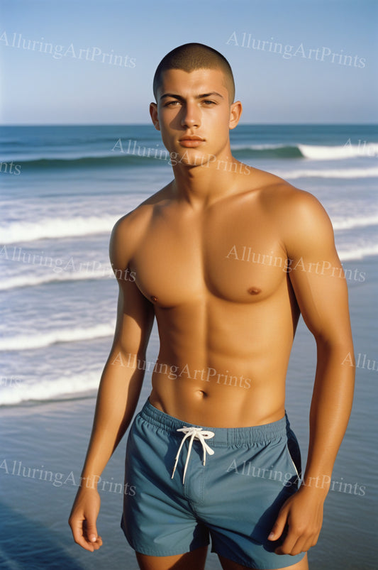 Male Model Muscular Digital Art AI Fantasy - 128A