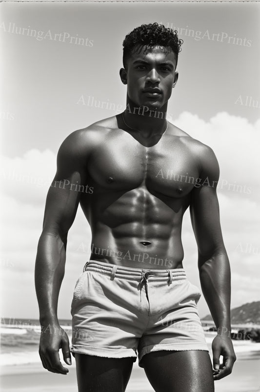 Male Model Muscular Digital Art AI Fantasy - 131A