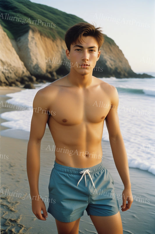 Male Model Muscular Digital Art AI Fantasy - 133A