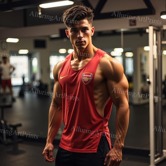 Male Model Muscular Digital Art AI Fantasy - 142A