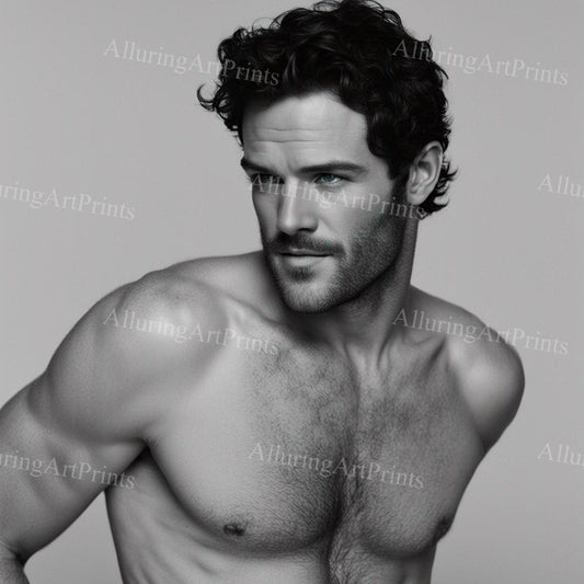 Male Model Muscular Digital Art AI Fantasy - 145A