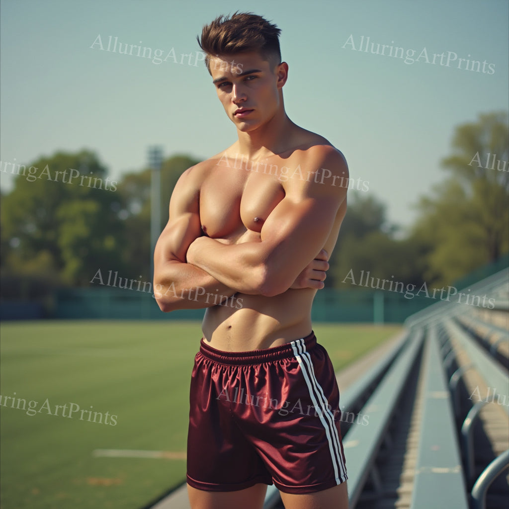 Male Model Muscular Digital Art AI Fantasy - 156A