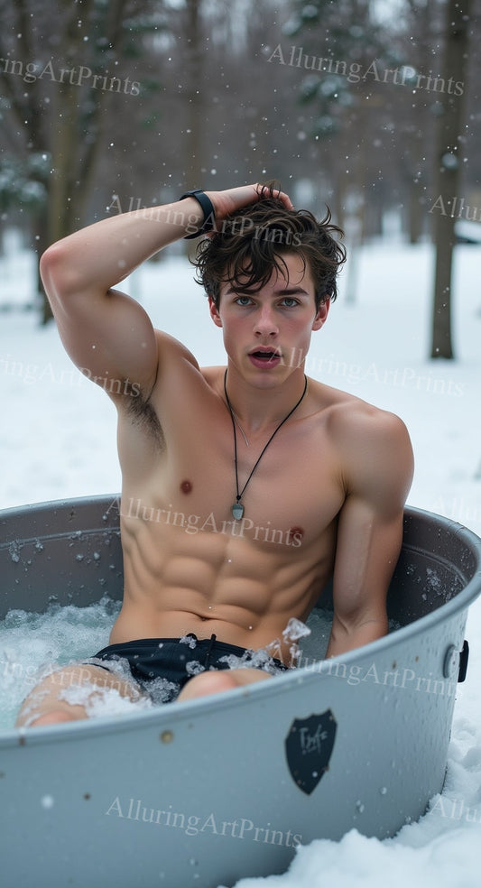 Male Model Muscular Digital Art AI Fantasy - 163A