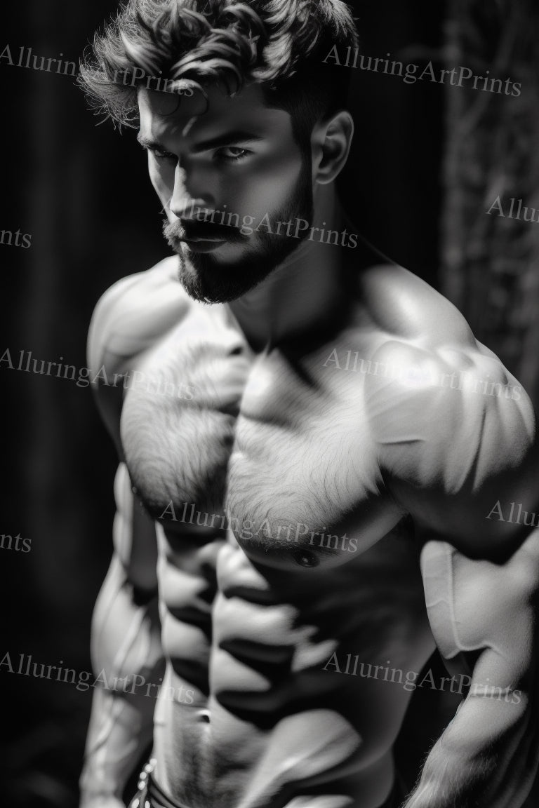 Male Model Muscular Digital Art AI Fantasy - 172A
