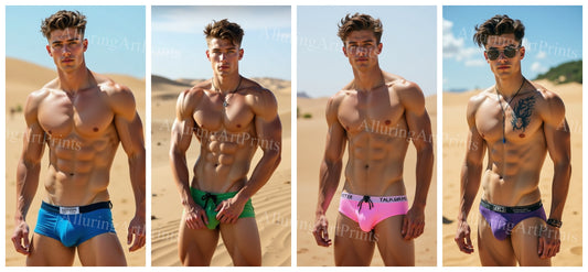 Male Models Muscular Digital Art AI Fantasy - 179A