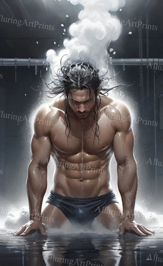 Male Model Muscular Digital Art AI Fantasy - 192A