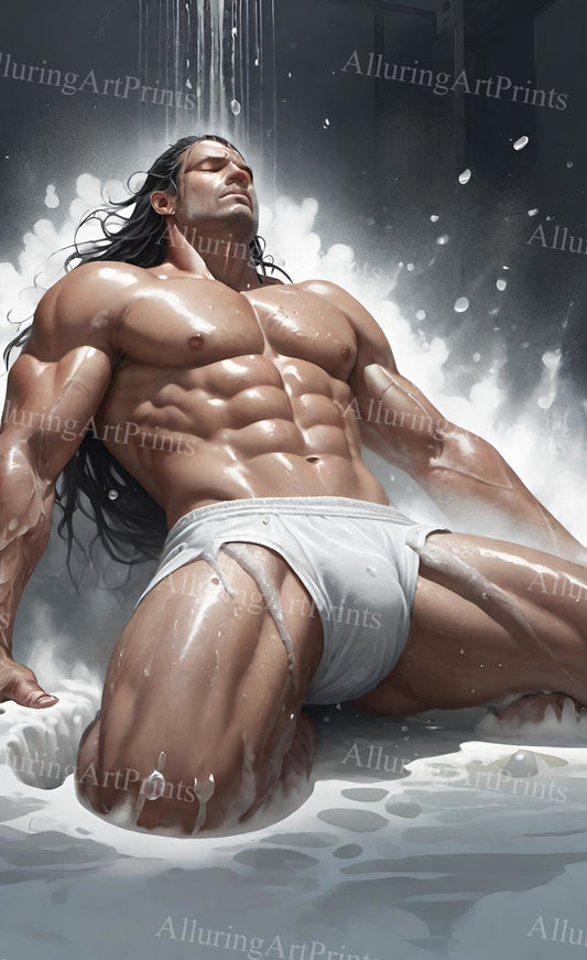 Male Model Muscular Digital Art AI Fantasy - 193A