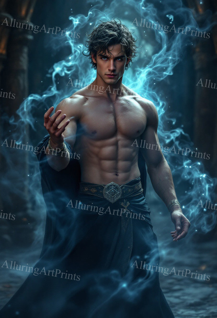 Male Model Muscular Digital Art AI Fantasy - 205A
