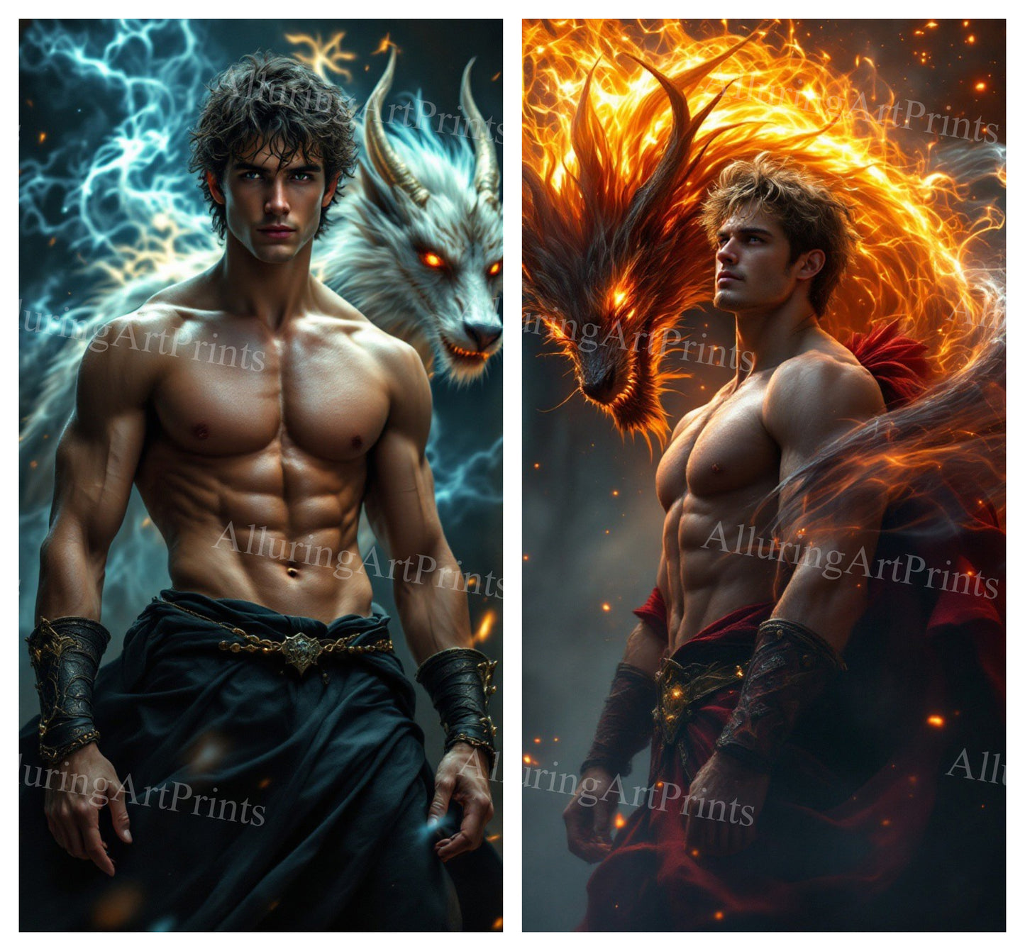 Male Models Muscular Digital Art AI Fantasy - 206A