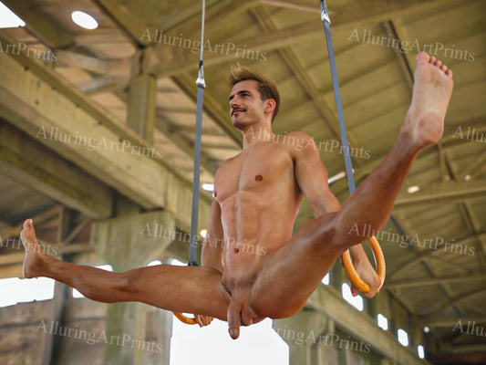 Nude Male Model Muscular Digital Art AI Fantasy - 43A