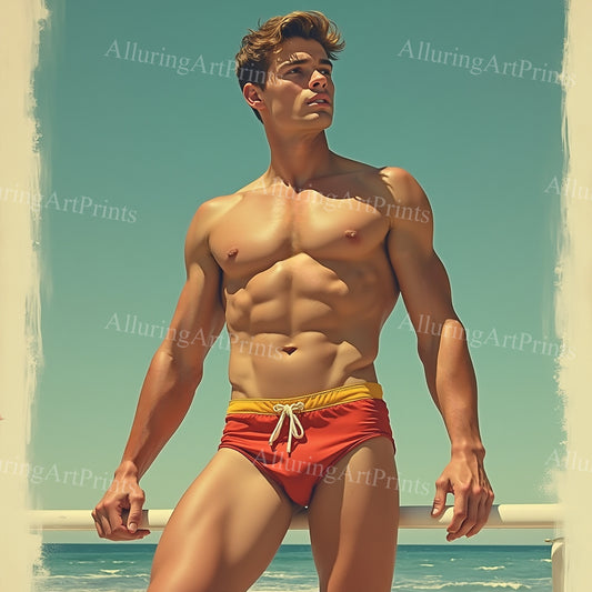 Male Model Slender Digital Art AI Fantasy - 466A