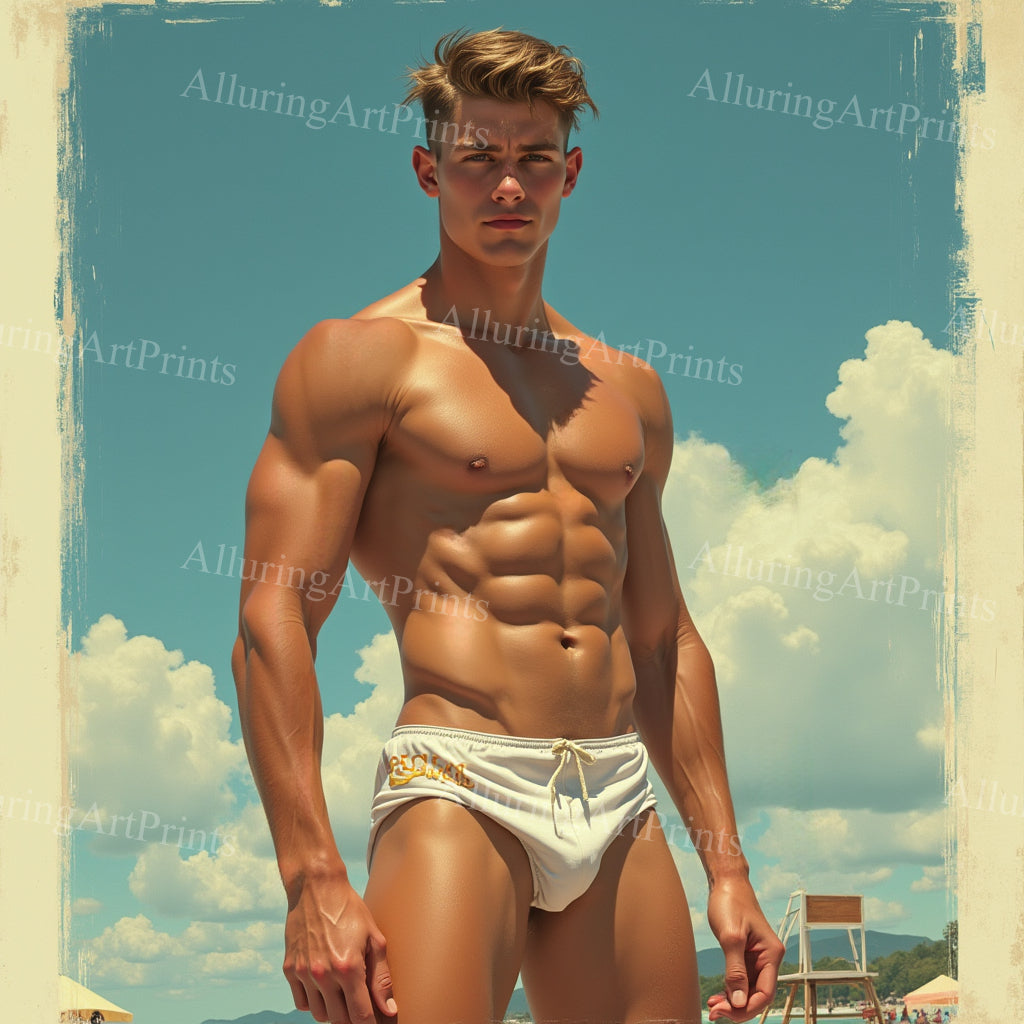 Male Model Slender Digital Art AI Fantasy - 467A