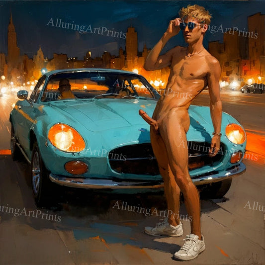 Nude Male Model Muscular Digital Art AI Fantasy - 47A