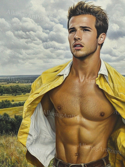 Male Model Slender Digital Art AI Fantasy - 470A