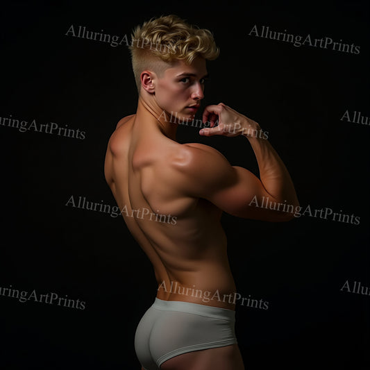 Male Model Slender Digital Art AI Fantasy - 472A