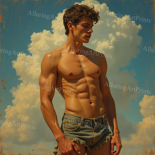 Male Model Slender Digital Art AI Fantasy - 488A