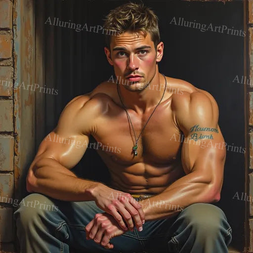 Male Model Slender Digital Art AI Fantasy - 490A