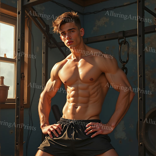 Male Model Slender Digital Art AI Fantasy - 493A
