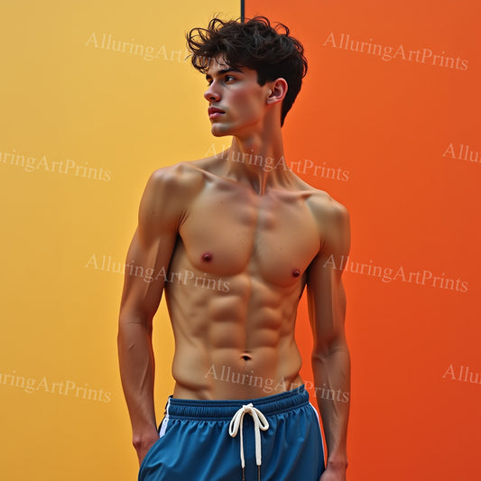 Male Model Slender Digital Art AI Fantasy - 504A