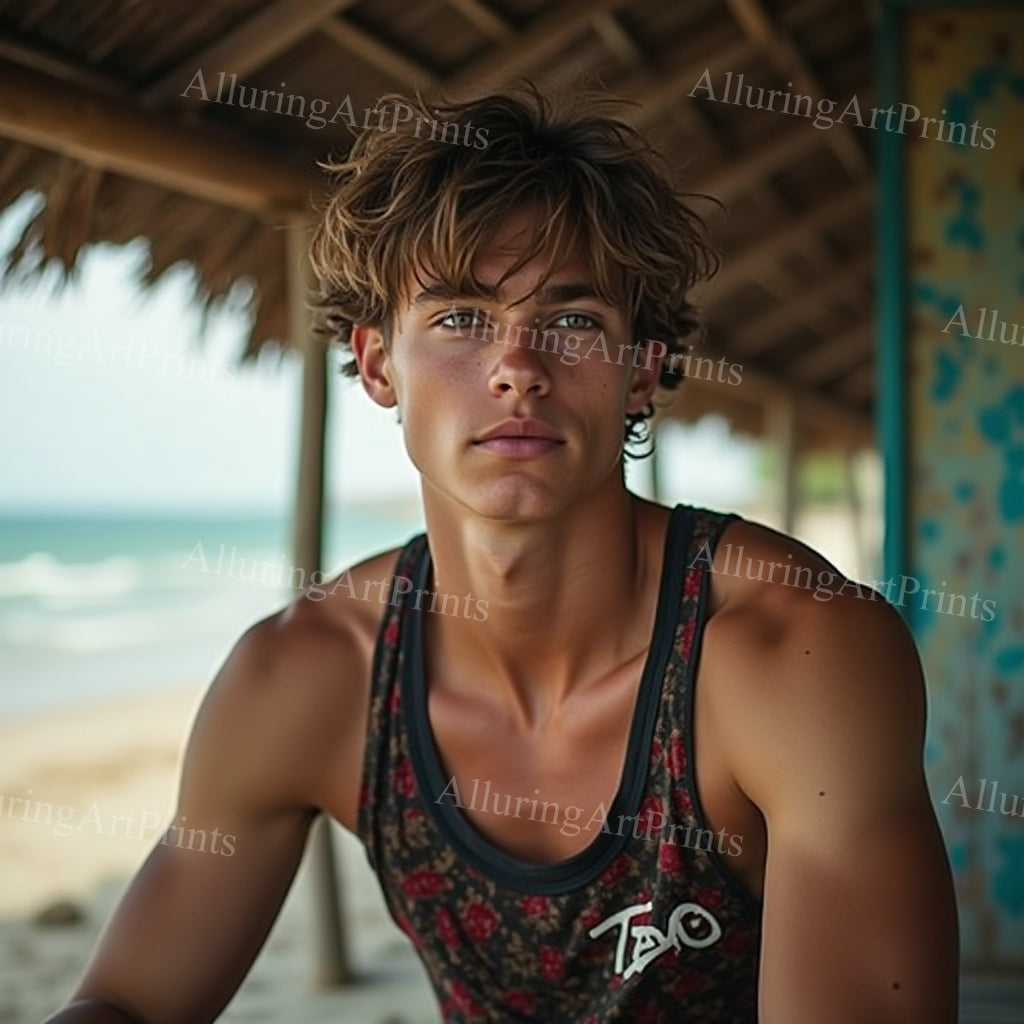 Male Model Slender Digital Art AI Fantasy - 505A