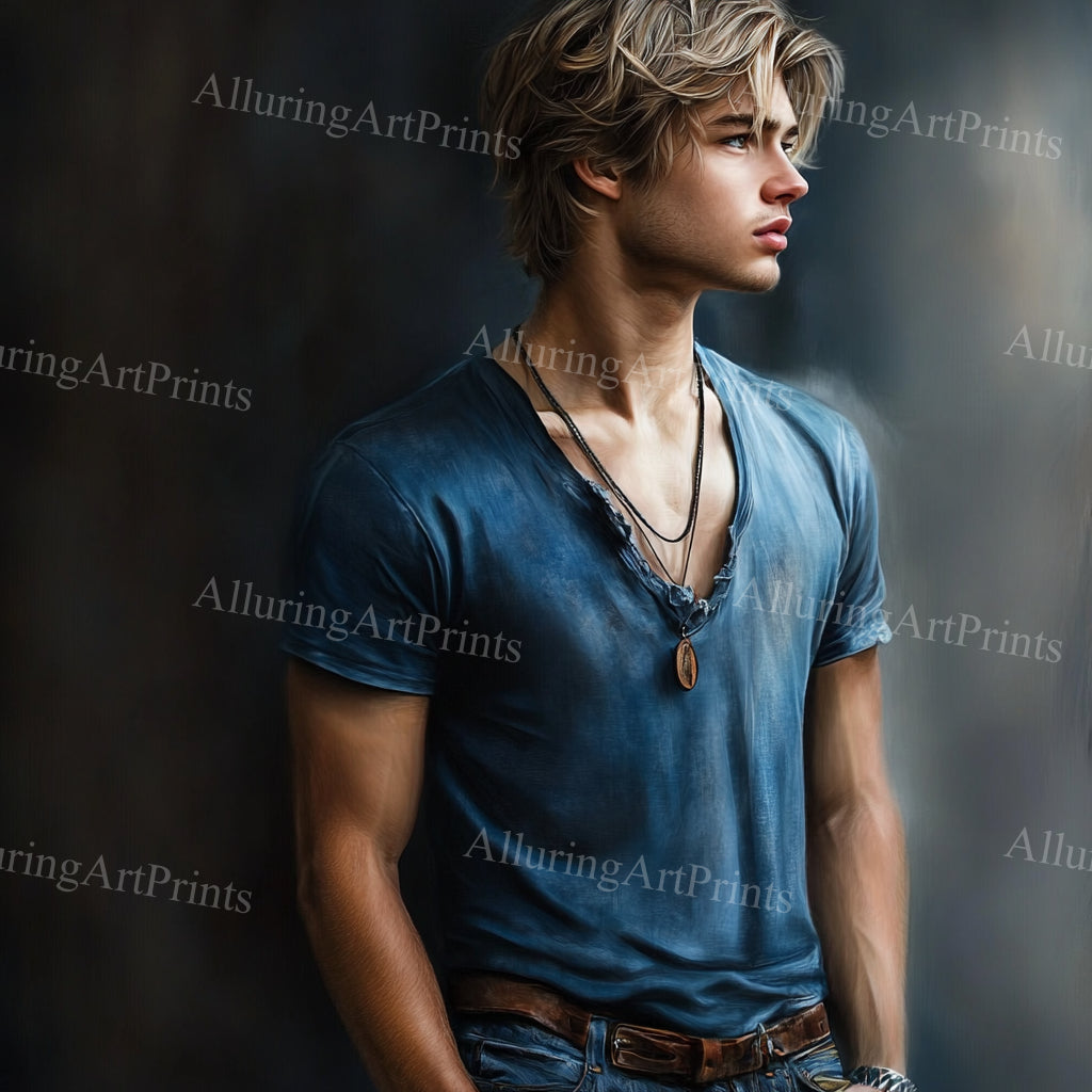 Male Model Slender Digital Art AI Fantasy - 506A