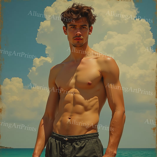 Male Model Slender Digital Art AI Fantasy - 510A