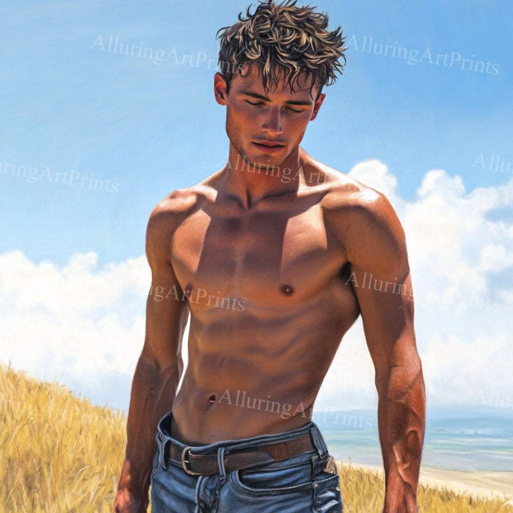 Male Model Slender Digital Art AI Fantasy - 523A
