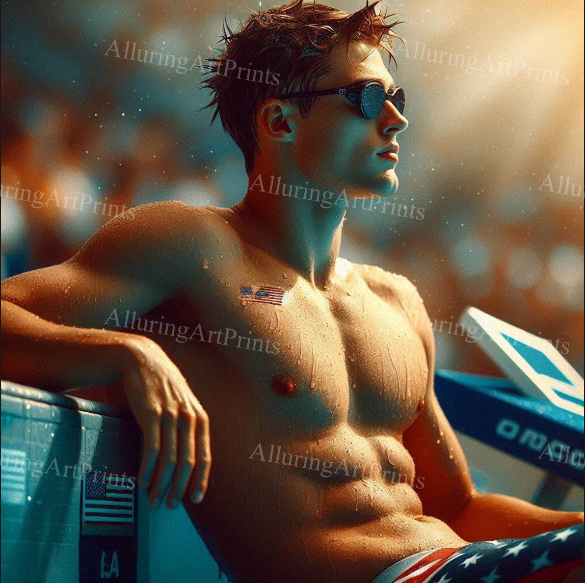 Male Model Muscular Digital Art AI Fantasy - 535A