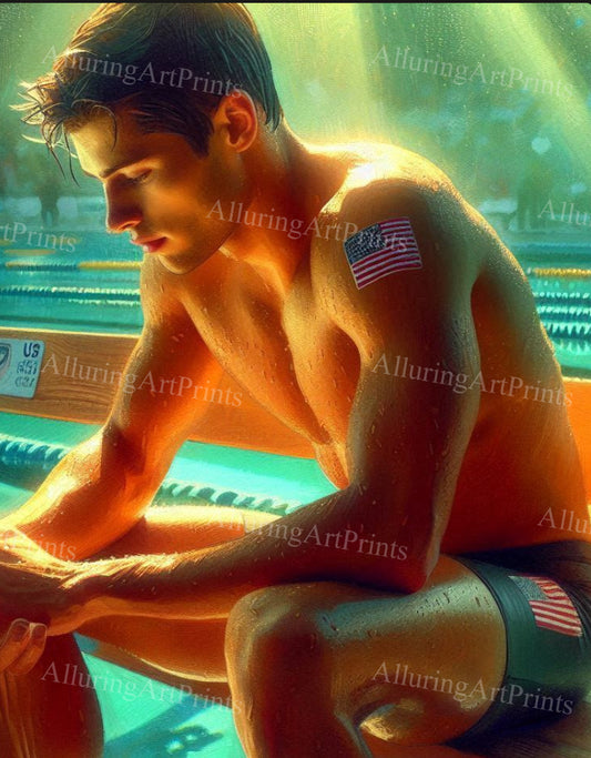 Male Model Slender Digital Art AI Fantasy - 536A