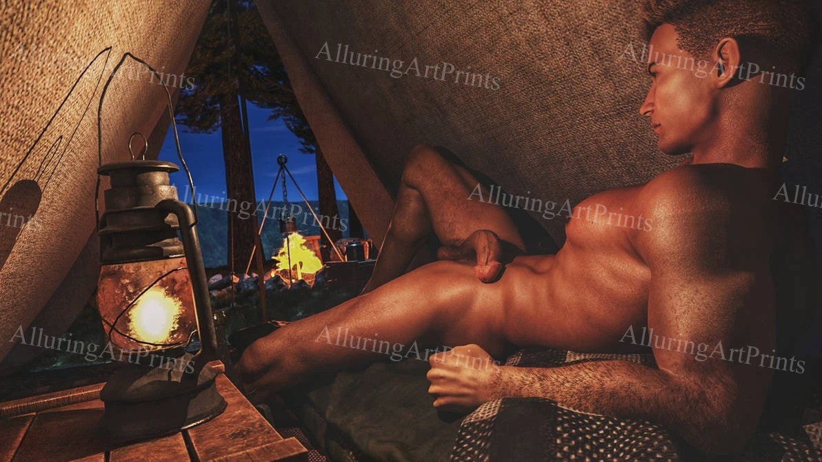 Nude Male Model Muscular Digital Art AI Fantasy - 6A
