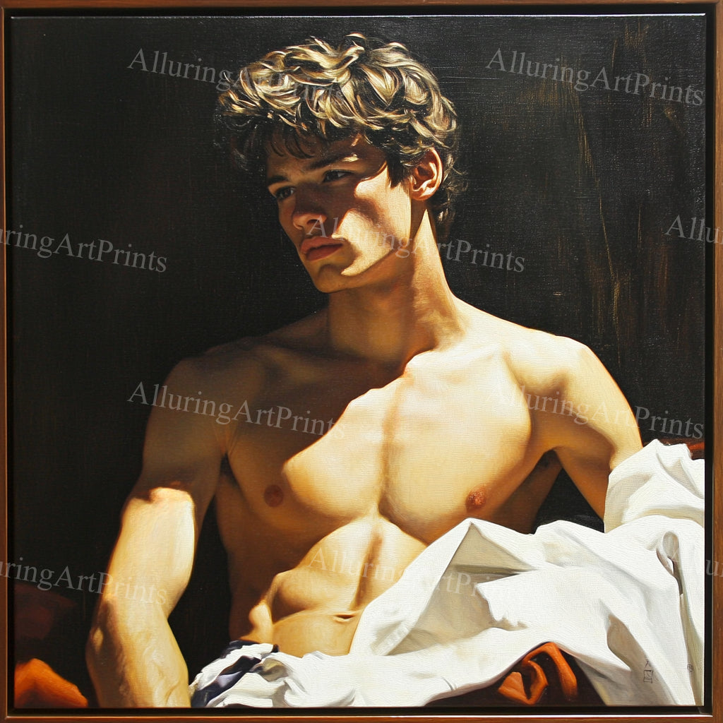 Male Model Muscular Digital Art AI Fantasy - 61A