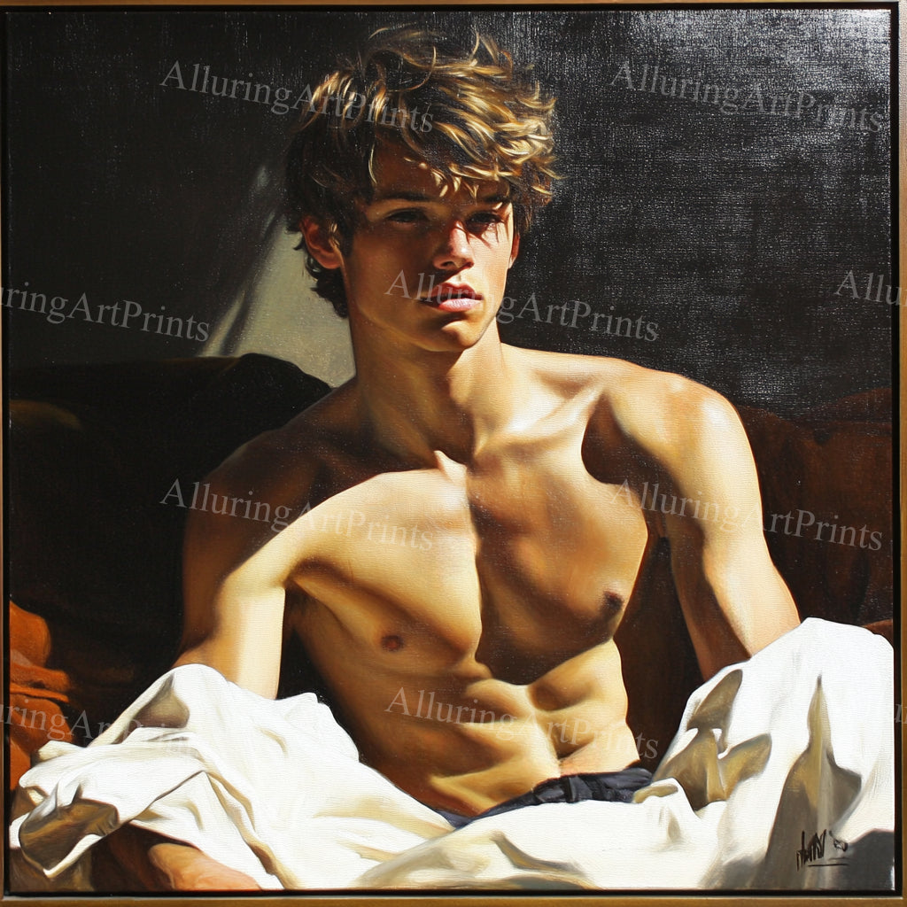 Male Model Muscular Digital Art AI Fantasy - 62A