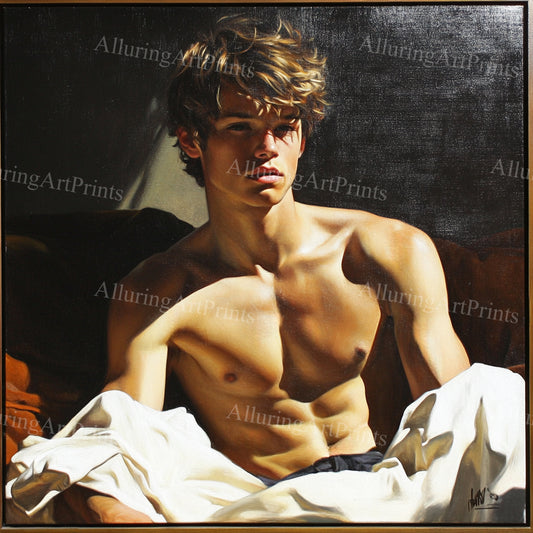 Male Model Muscular Digital Art AI Fantasy - 62A