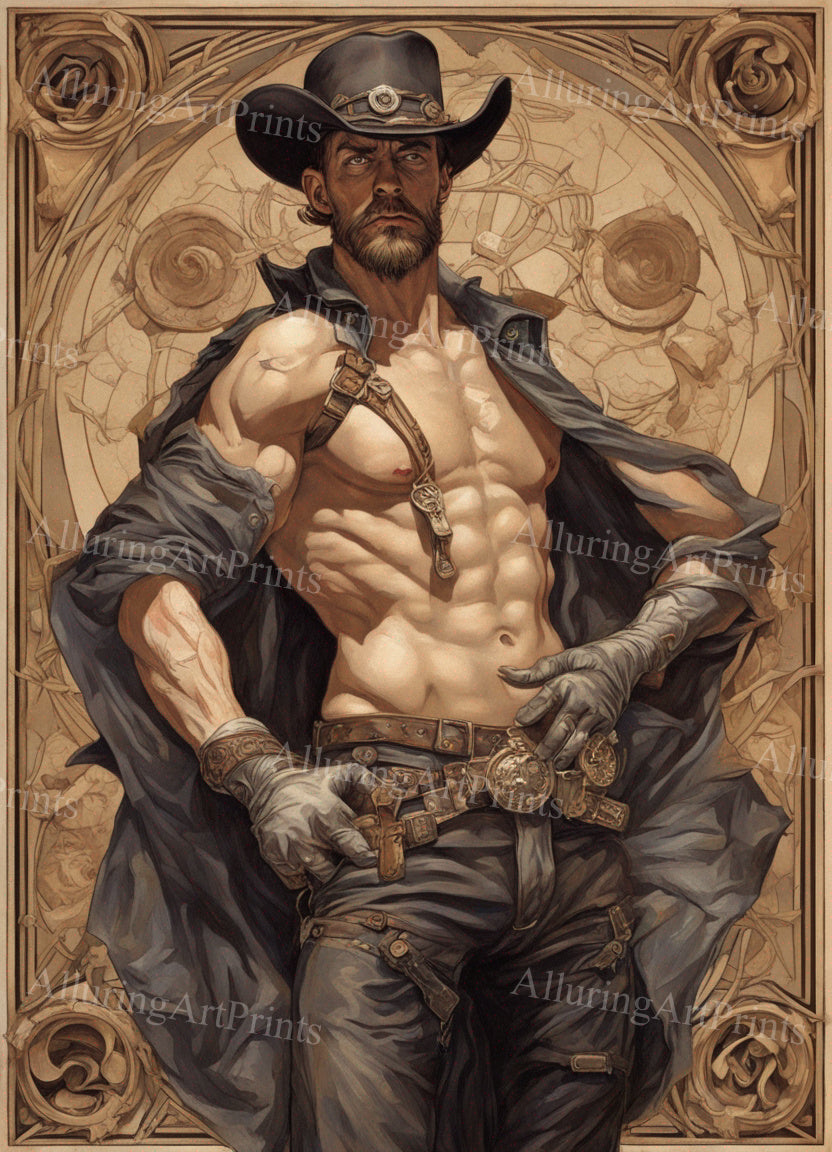 Male Model Muscular Digital Art AI Fantasy - 70A