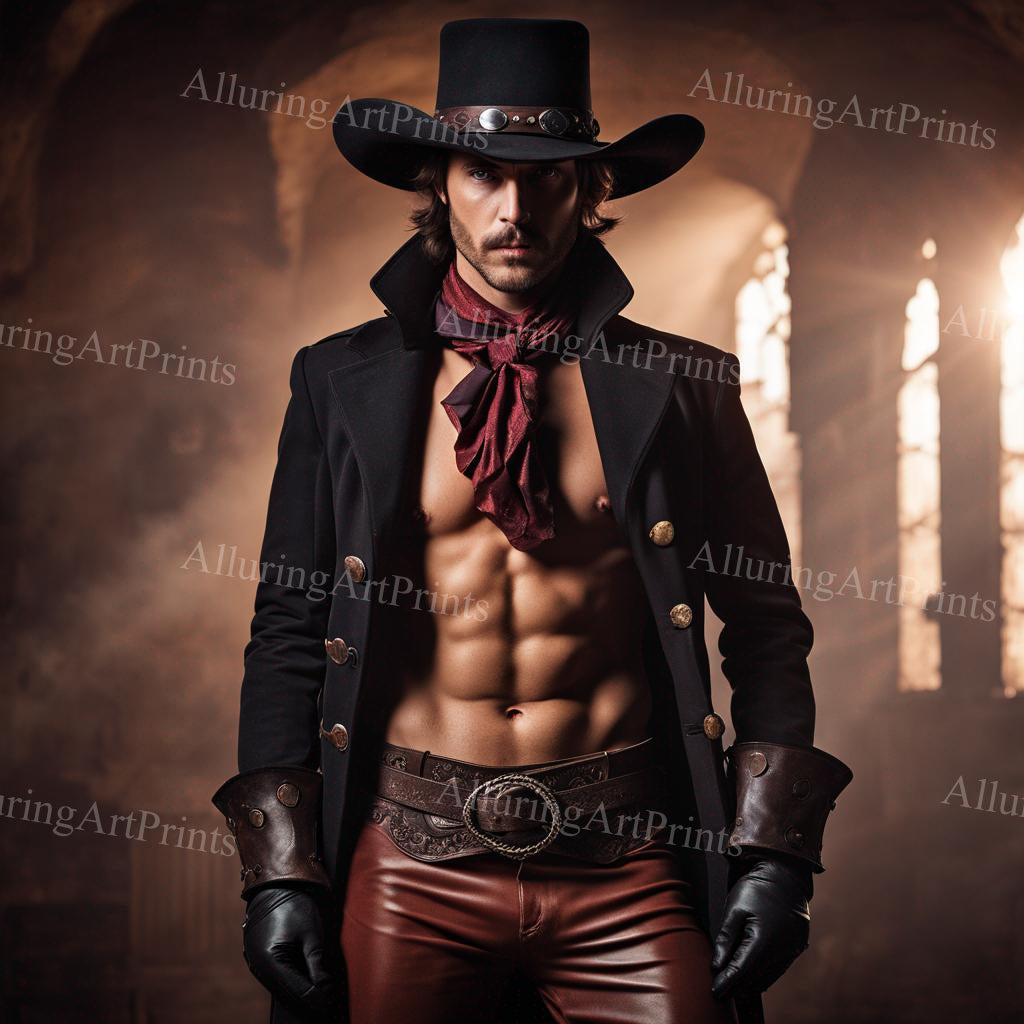 Male Model Muscular Digital Art AI Fantasy - 72A