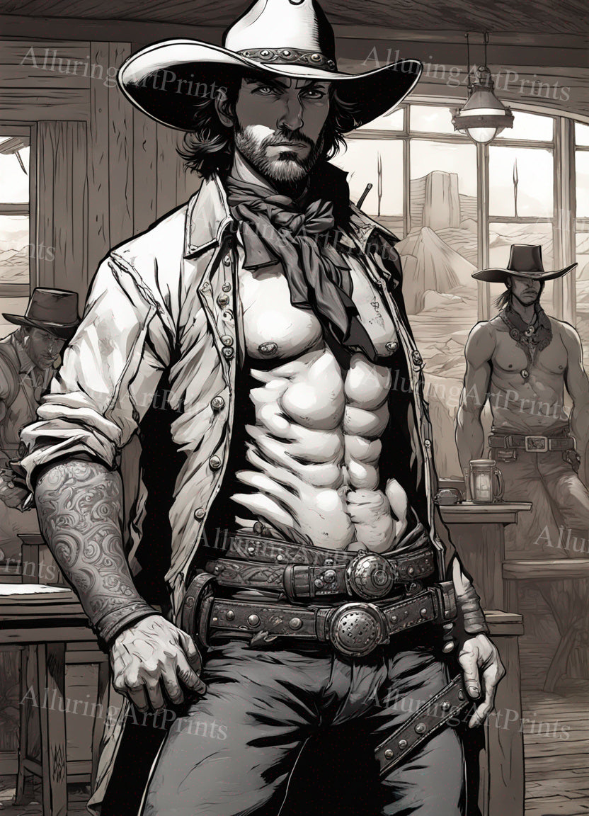 Male Model Muscular Digital Art AI Fantasy - 73A