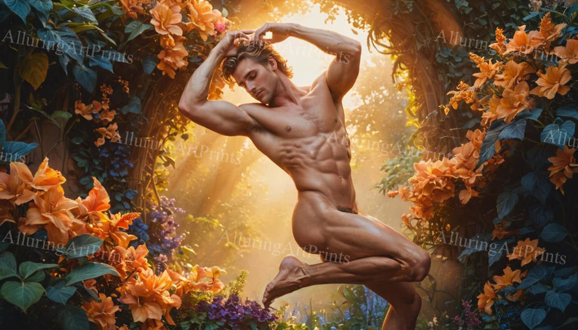 Male Model Muscular Digital Art AI Fantasy - A816