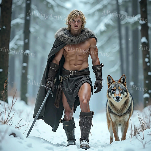 Male Model Muscular Digital Art AI Fantasy - A818