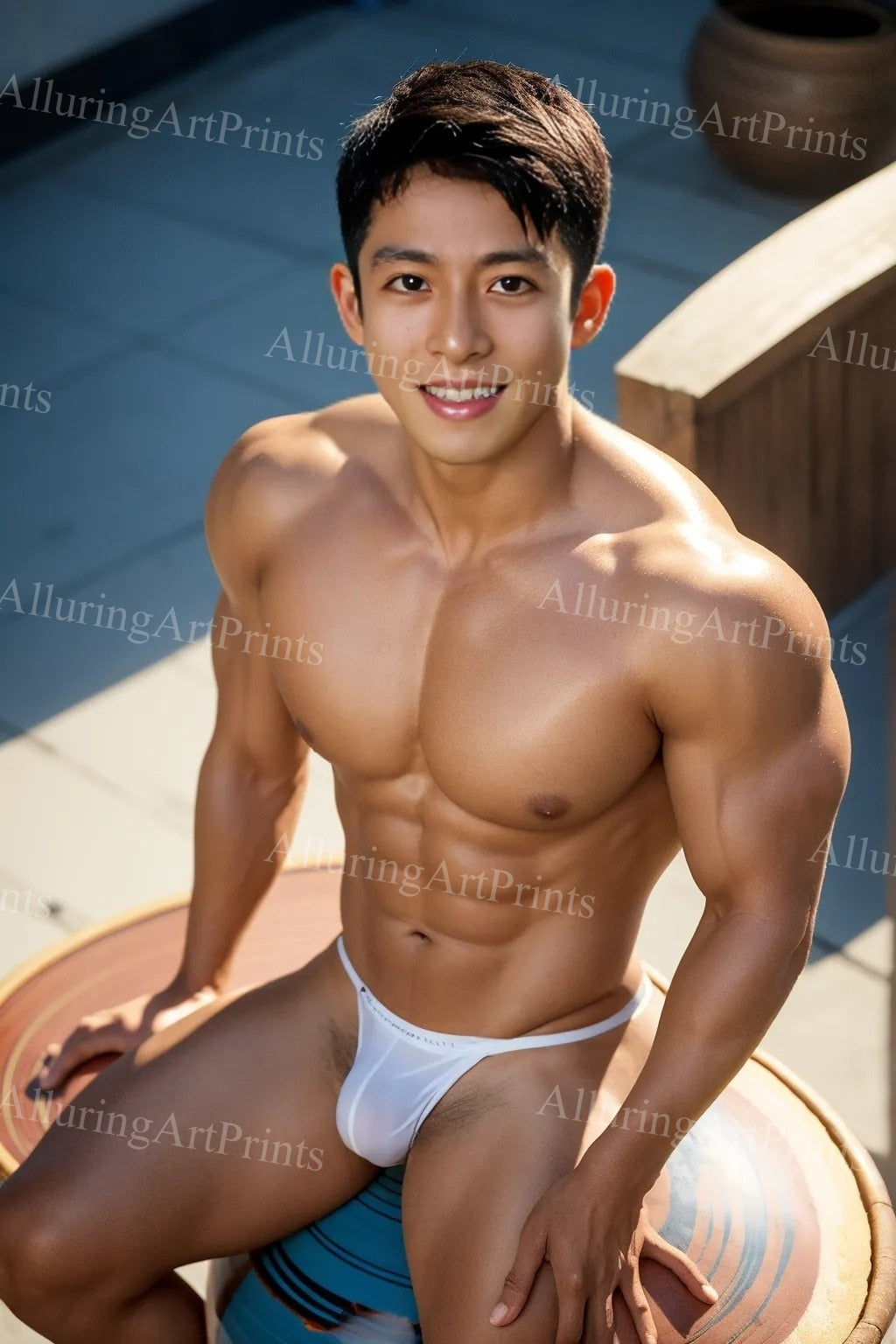 Male Model Muscular Digital Art AI Fantasy - 84A