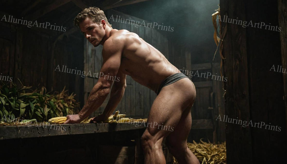 Male Model Muscular Digital Art AI Fantasy - A841