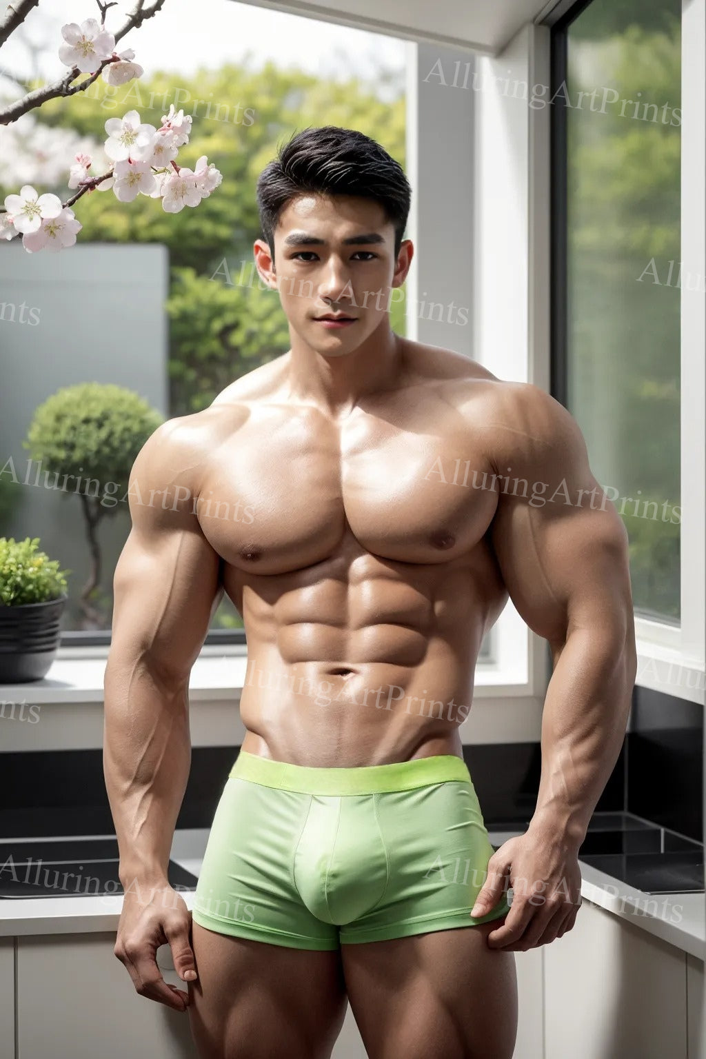 Male Model Muscular Digital Art AI Fantasy - 86A